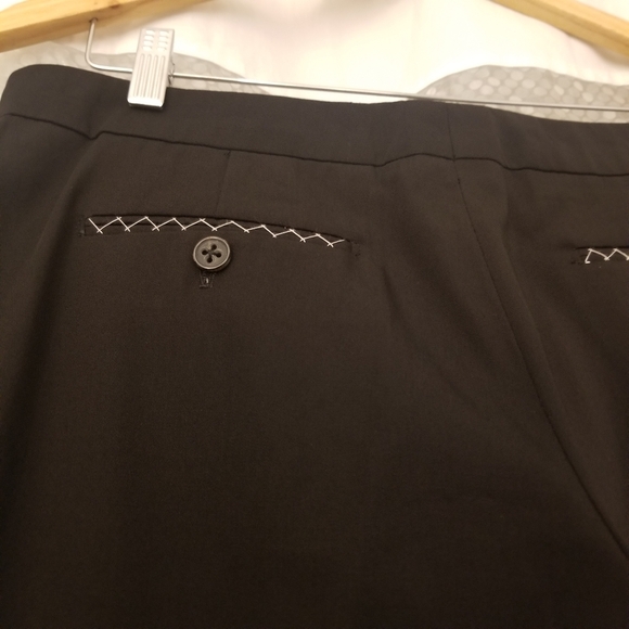 6267 Black Wool Trousers, Size 44 (US 8), New with Detached Tags  - Picture 4 of 10